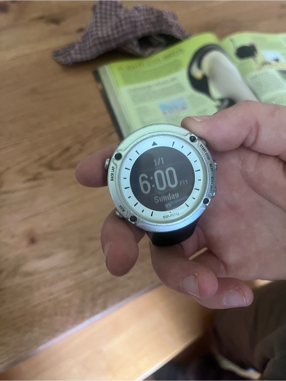 Suunto Silver and Black GPS Watch with Digital Display